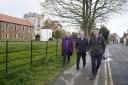 Labour leader Sir Keir Starmer joined shadow home secretary Yvette Cooper and David Skaith the Labour candidate for the York and North Yorkshire Mayoral Election, during a visit to the village of Cawood, Selby (PA)