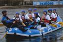 Don Tozer rafting with family members at Lee Valley White Water Centre for his 85th birthday.