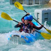 Paddling the legacy loop at Lee Valley White Water Centre in Waltham