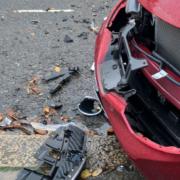 A car crashed into two others following a police chase in Crescent Road, Wood Green