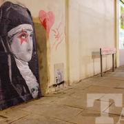 This new image appeared on Saturday on the spot from which the Banksy was removed. Picture courtesy Turnpike Art Group