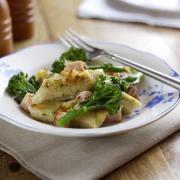 Recipe: Tenderstem kopytka (Polish gnocchi) with shallots and Polish ham