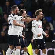 Harry Kane joins Christian Eriksen to celebrate his goal. Picture: Action Images