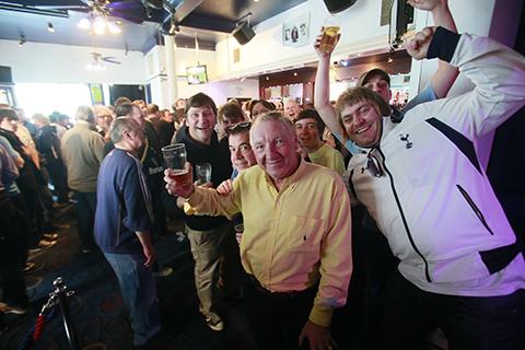 Hundreds packed into Rudolph's nightclub on its final day of opening before Tottenham Hotspur's last game of the season against Sunderland.