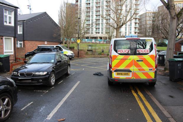 A police van in Jarrow Road, Tottenham Hale