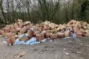 Farningham Woods car park: Boxes of masks dumped