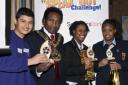 Competition winners Patrick Velastegui, Kimberly Thompson, and Kiterie Cassell  with Haringey mayor Councillor Eddie Griffith