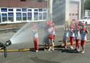 Splashing time for Rainbow members visiting Borehamwood fire station