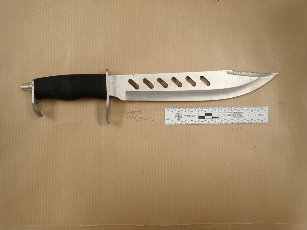 The knife that was used in the attack. Credit: Met Police