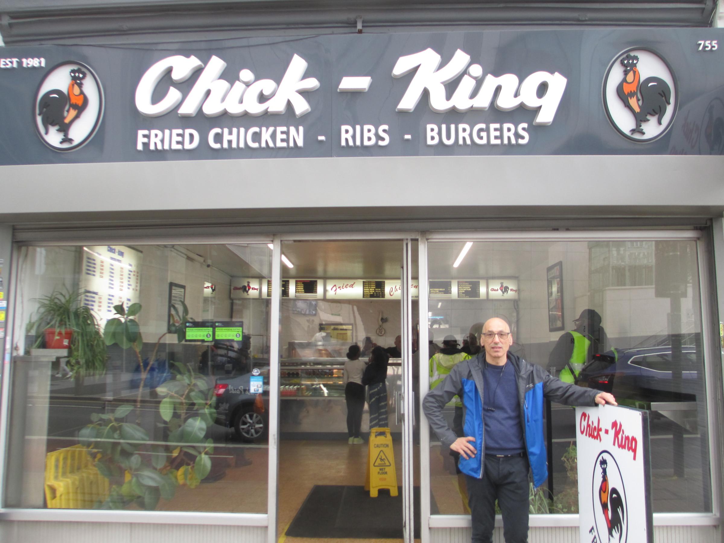 Alex Tryfonos outside Chick-King in High Road