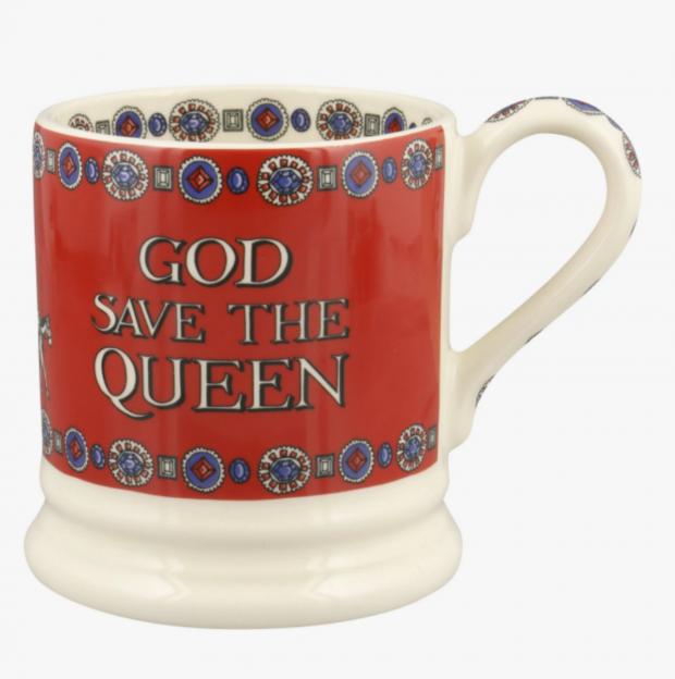 Tottenham Independent: Queen's Platinum Jubilee God Save The Queen 1/2 Pint Mug (Emma Bridgewater)) 