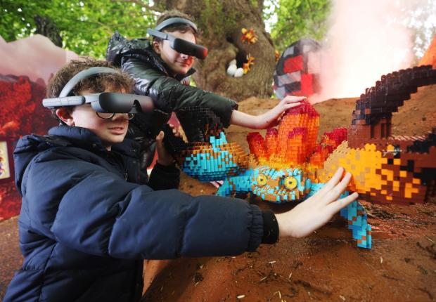 Tottenham Independent: Lucca and Sonny using the eSight eyewear as they explored the Magical Forest (LEGOLAND Windsor)