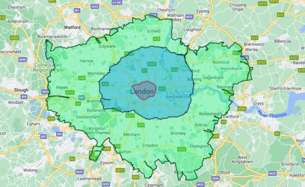 Tottenham Independent: The ULEZ expansion map (TfL)
