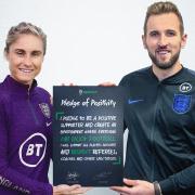 England captains Stewph Houghton and Harry kane were the first to make the new FA Pledge of Positivity.