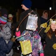 Children with lanterns during the parade. Photo by Adam Coffnan and Harringay Online.