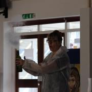 Science Boffin Victoria causes a reaction at St Francis de Sales School.