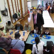 Older people joined pupils at St Francis de Sales for lunch.