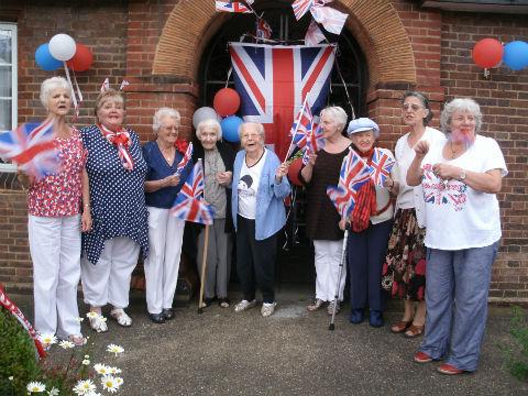 People at Eleanor Palmer sheltered homes in Wood Street, Barnet donned their building with the Union Jack as well as red, white and blue balloons.