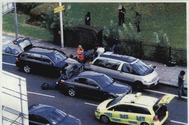 The scene of the 'hard stop' in Ferry Lane, Tottenham, when Mark Duggan was killed