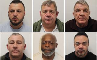 Clockwise from  top left: Ermal Shtrezi, Nigel Rogers. Terence Allen, Alexis Miranda, Frank Asante, Daniel Oliver all jailed for a total of 135 years for their part in the cocaine smuggling plot