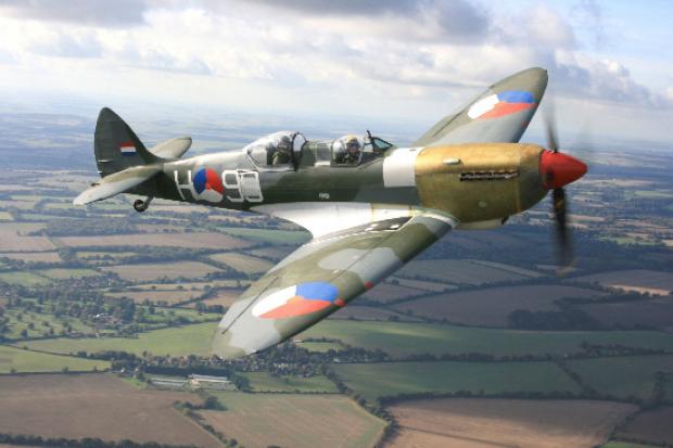 A Spitfire is due to be joined in a flypast by a Hurricane on Sunday
